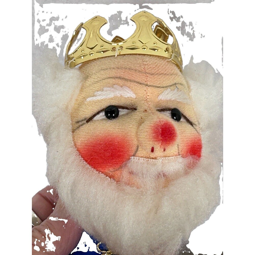 Vintage Kersa King Style Hand Puppet Glass Eyes cardboard tube Cape Crown 11”